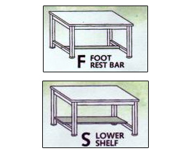 foot rest bar and lower shelf